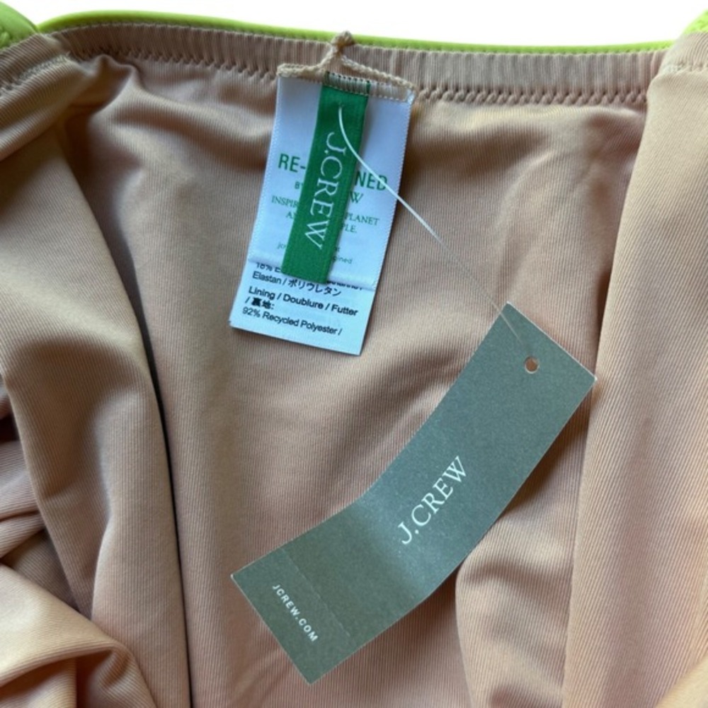 NWT J. Crew Ruched Ruffle One Piece Swimsuit Lemon Sorbet Size 22 - Picture 6 of 9